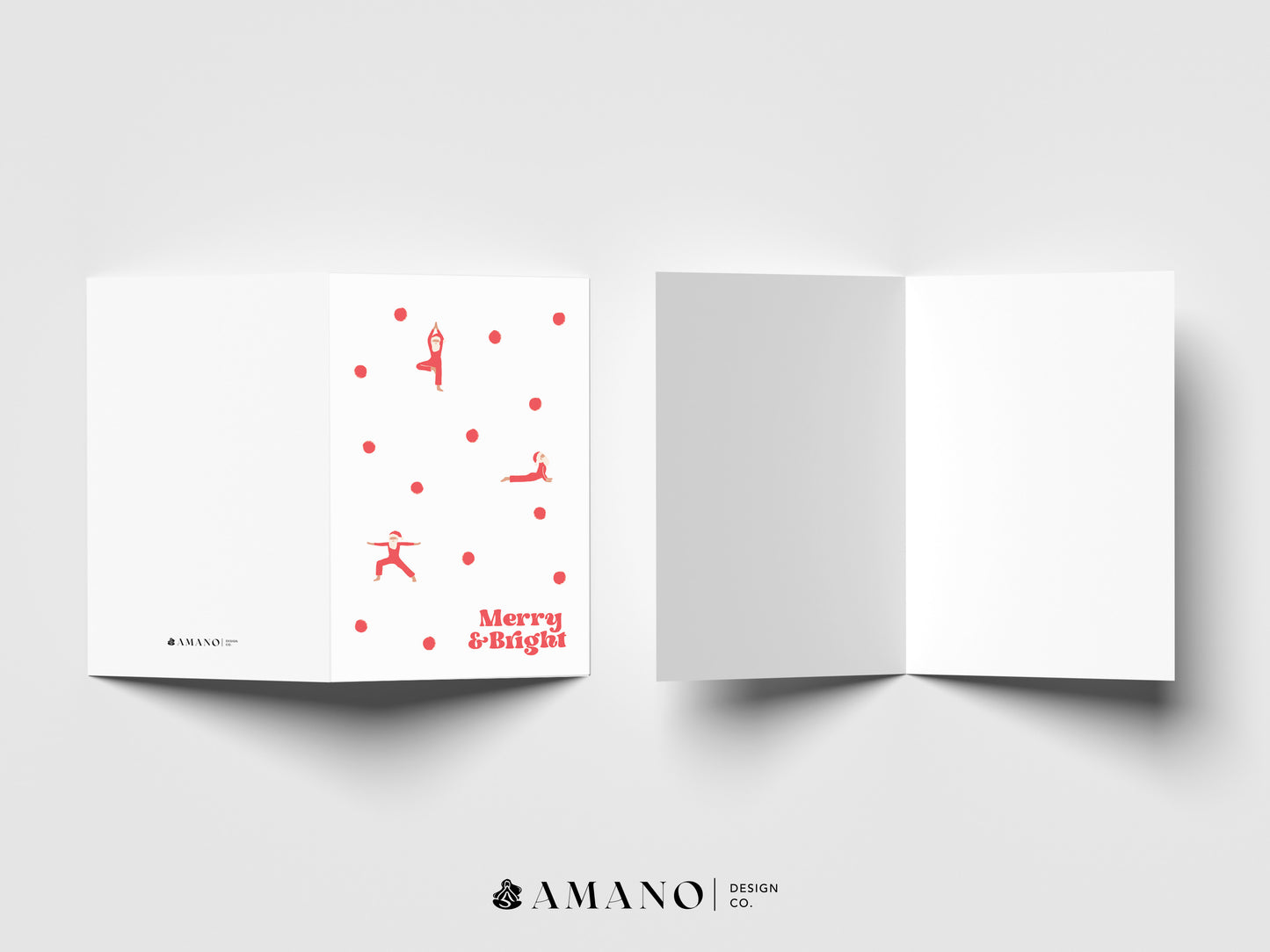 Merry & Bright | Yoga Christmas Greeting Card