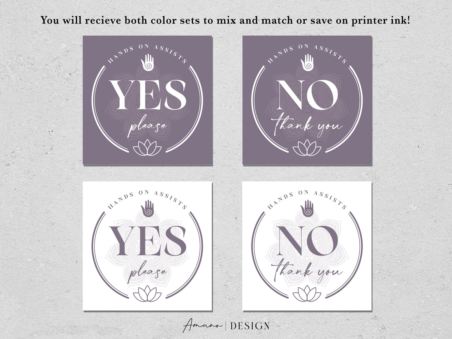 Hands on Assists - Purple | Yoga Consent Cards