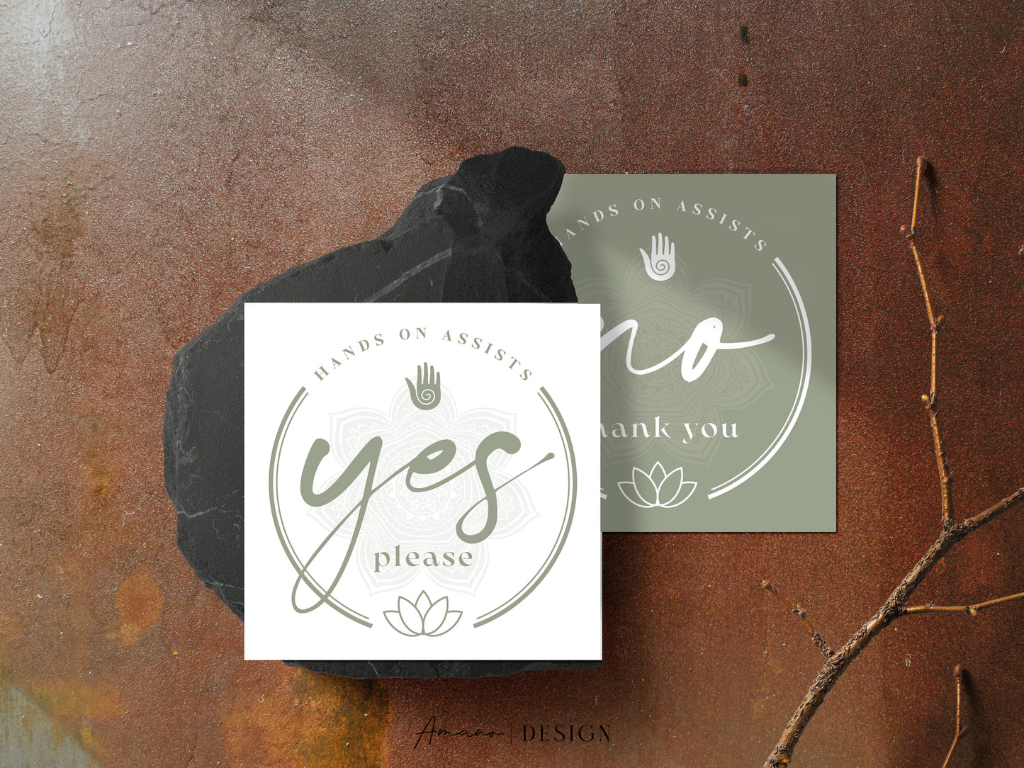 Hands on Assists - Green | Yoga Consent Cards