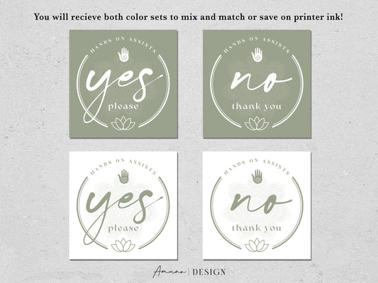 Hands on Assists - Green | Yoga Consent Cards