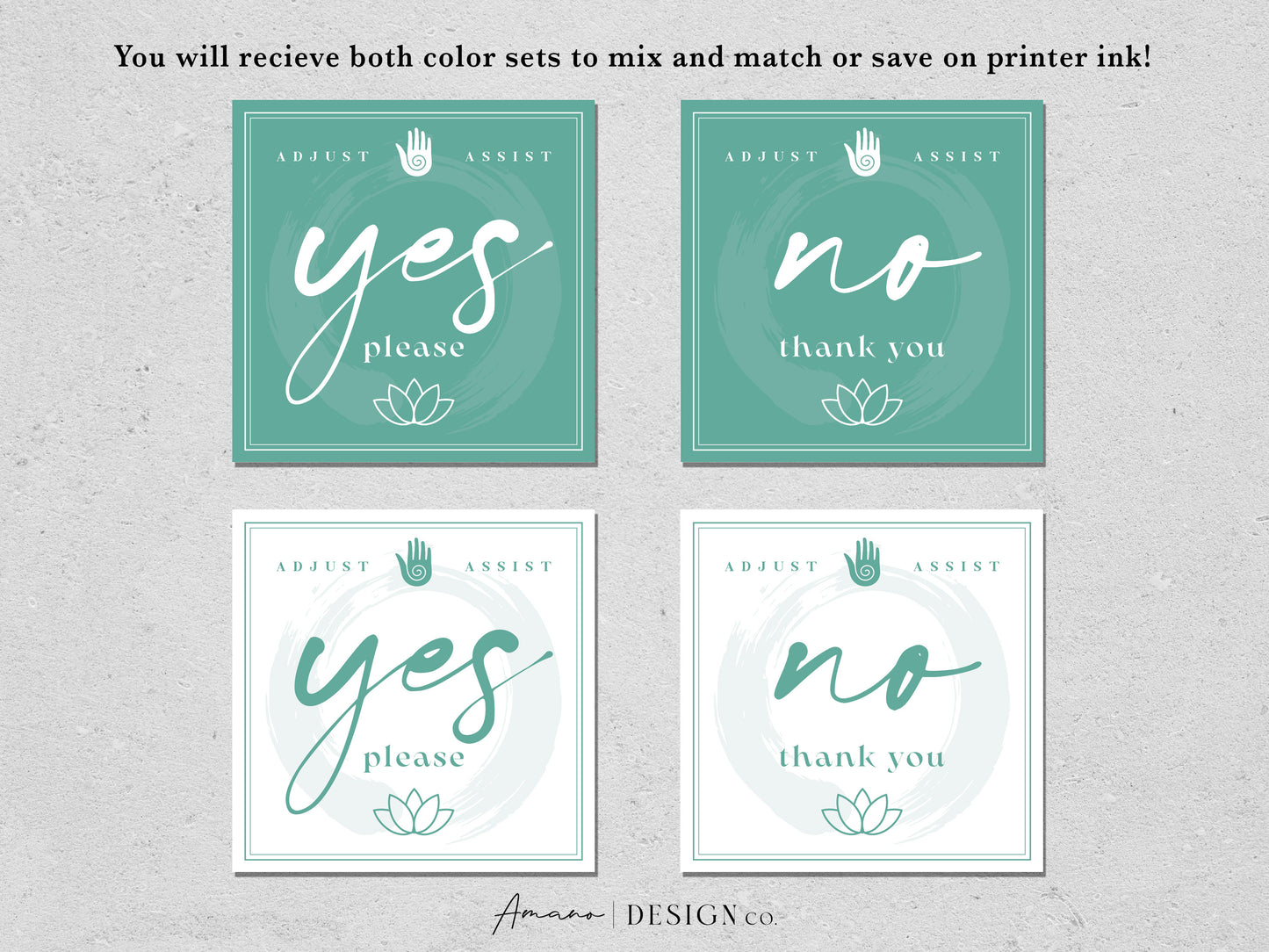 Hands on Assists - Teal | Yoga Consent Cards