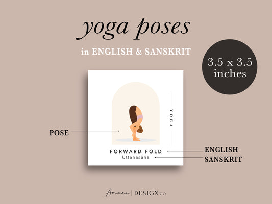 120 Yoga Pose Cards | Light Skin Tone