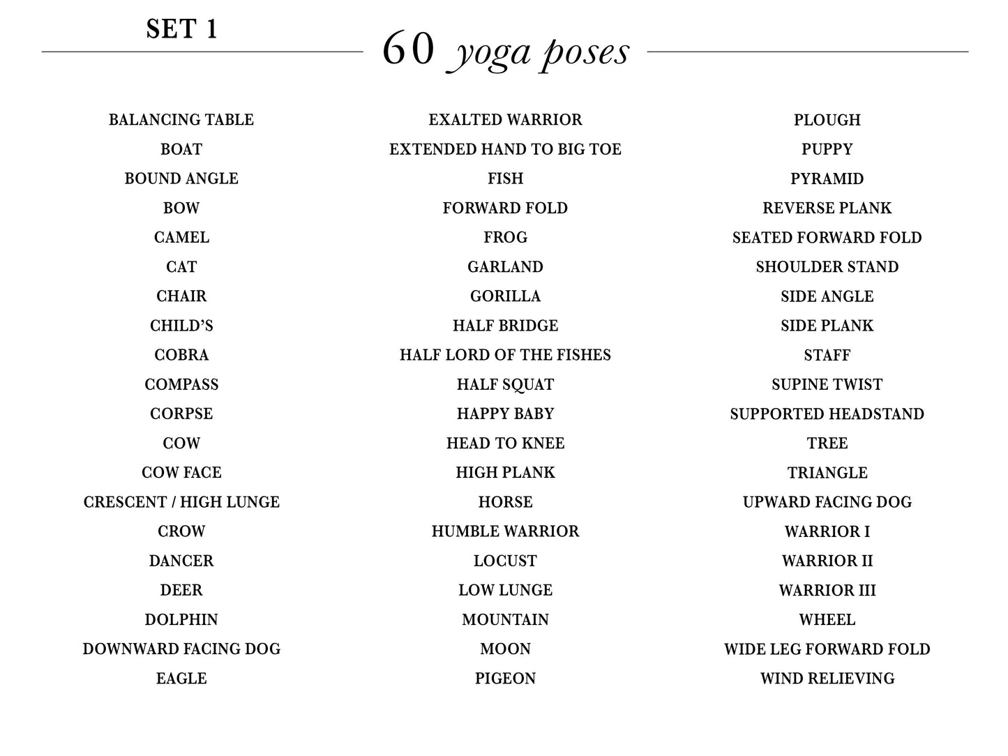 120 Yoga Pose Cards