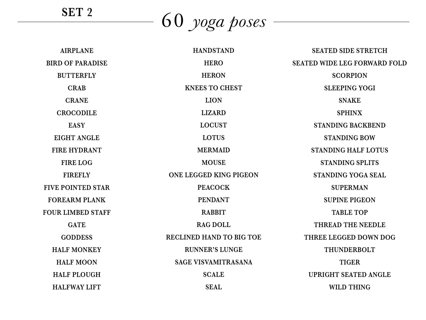 120 Yoga Pose Cards