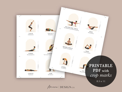 120 Yoga Pose Cards | Dark Skin Tone