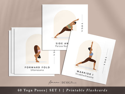 120 Yoga Pose Cards | Dark Skin Tone
