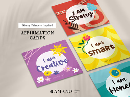 20 Disney Princess Inspired Affirmation Cards