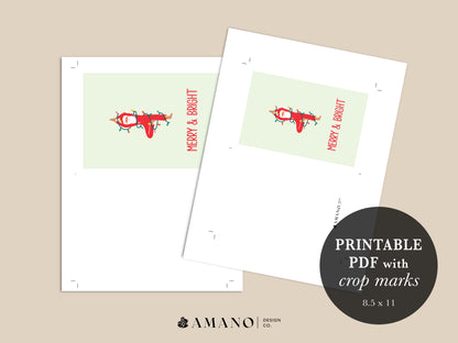 Merry & Bright Santa | Yoga Christmas Greeting Card