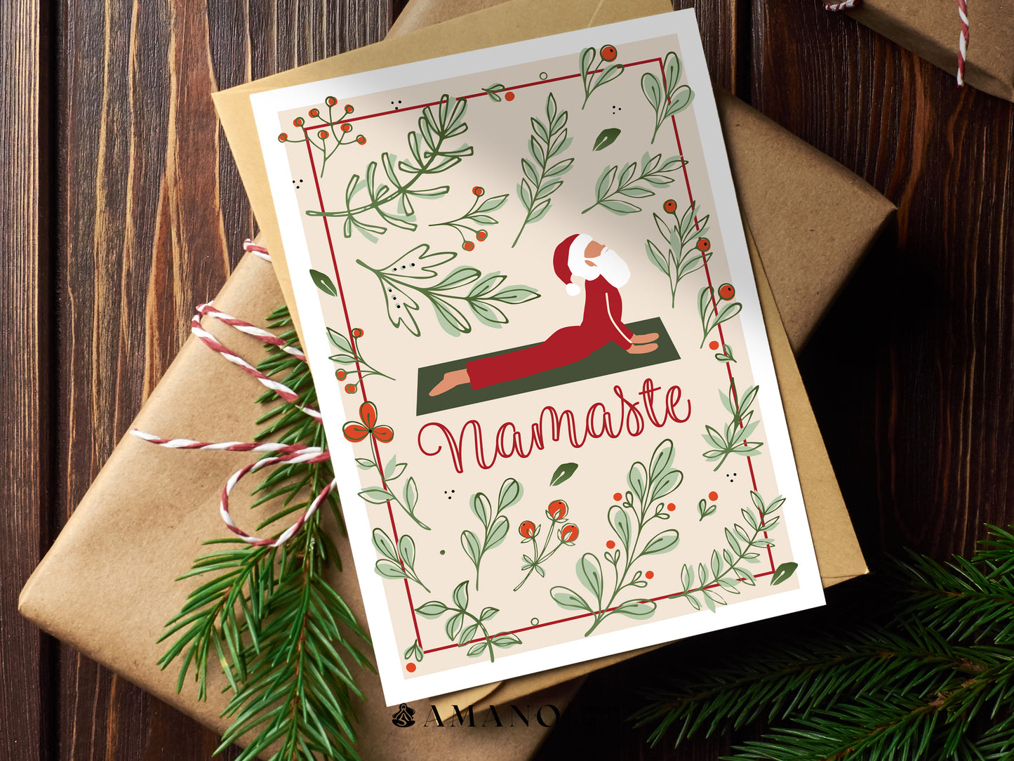 Namaste Santa | Yoga Christmas Greeting Card