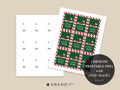 Yoga Santa Christmas Gift Tags