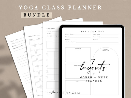 Yoga Teacher Class Planner Bundle