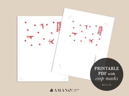 Merry & Bright | Yoga Christmas Greeting Card