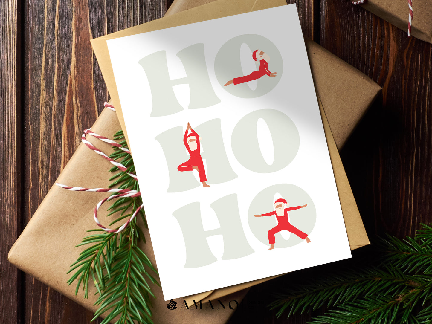 Hohoho Santa | Yoga Christmas Greeting Card