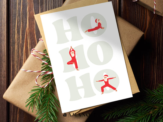 Hohoho Santa | Yoga Christmas Greeting Card