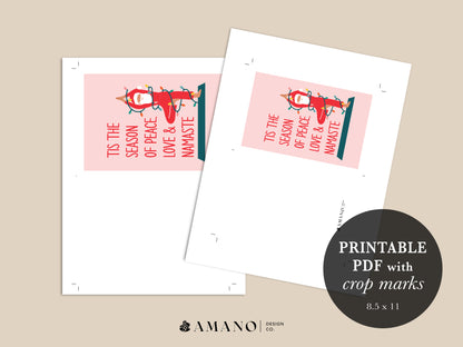 Peace Love Namaste | Yoga Christmas Greeting Card