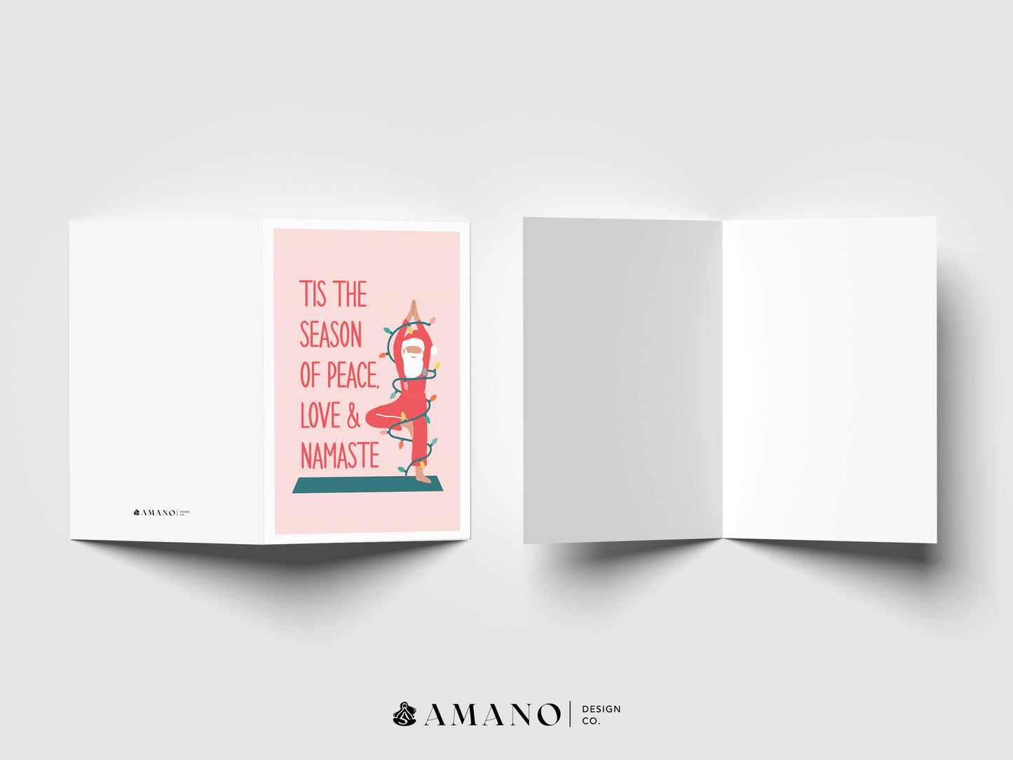 Peace Love Namaste | Yoga Christmas Greeting Card