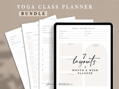 Yoga Teacher Class Planner Bundle