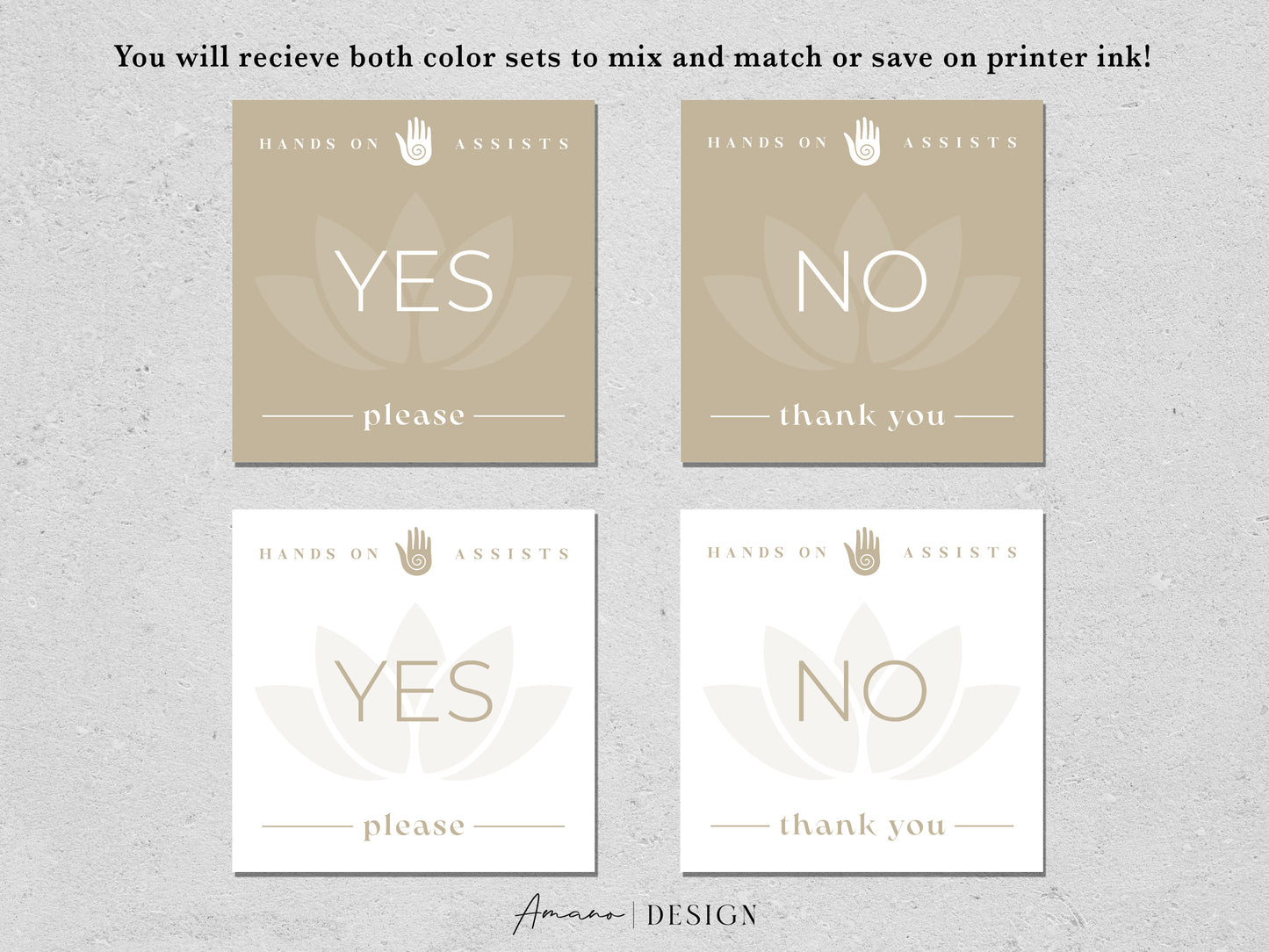 Hands on Assists - Tan | Yoga Consent Cards