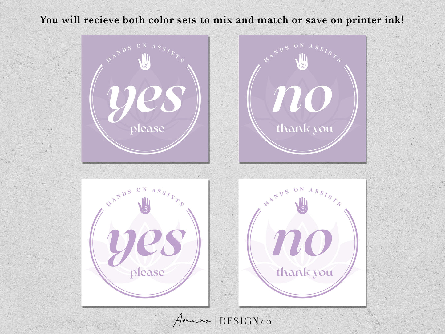 Hands on Assists - Lavender | Yoga Consent Cards